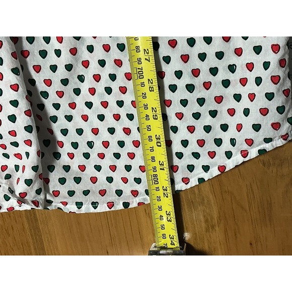 Roller Rabbit holiday hearts night shirt Small red green white cotton whimsical - Picture 13 of 14